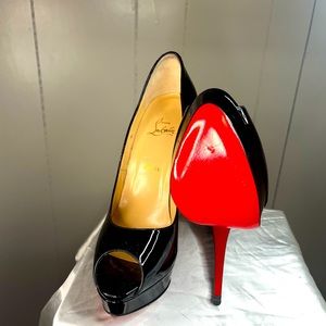 NEW Christian Louboutin Black Patent Leather Heels Size 11